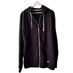 Marine Layer Mens Full Zip Afternoon Hoodie in Black with Drawstrings - Size XL